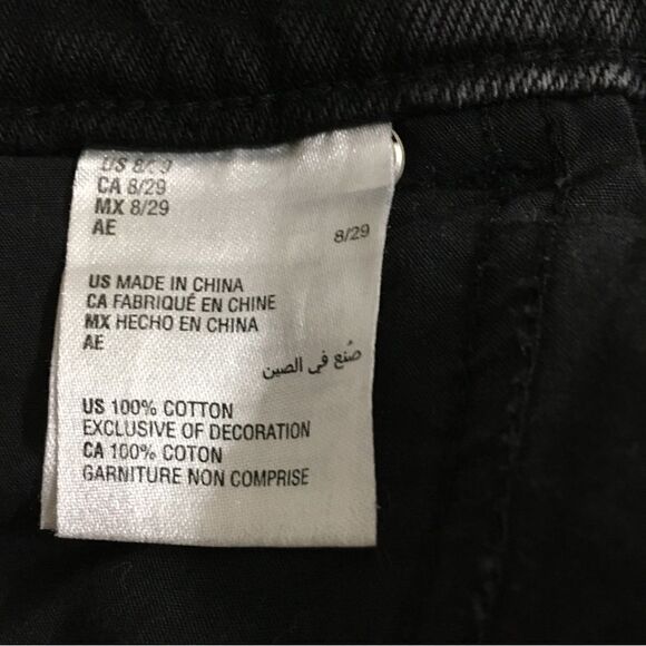 INC DENIM Embroidered Black Shorts Size 8 - Picture 7 of 7